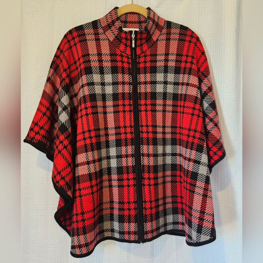 Red and Black Plaid Sweater Cap